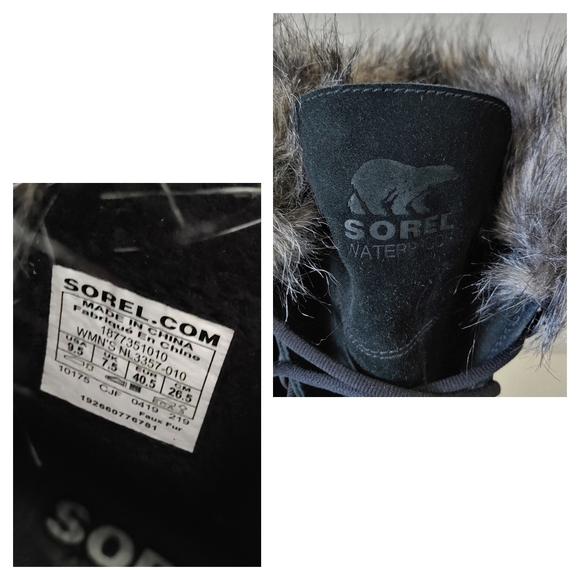 Sorel Joan of Arctic Next Boots Fur Lined Leather Black Size 9.5 Insulated Snow - Picture 14 of 16